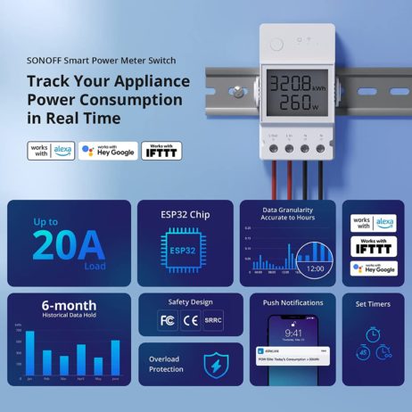 Sonoff Powr320D Elite Smart Power Meter Switch