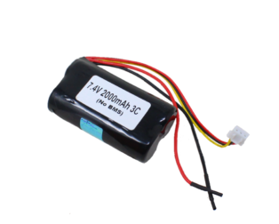 Orange ICR 18650 7.4V 2000mAh 3C 2S1P Li-Ion Battery Pack (No BMS)