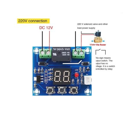 Xh-M214 Humidity Controller Soil Sensor Module, 20-99%Rh Precise Automatic Control Irrigation System, Red Digital Display