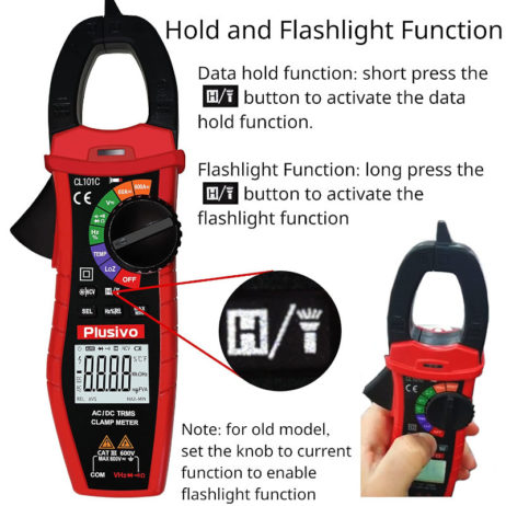 Plusivo Acdc Current Digital Clamp Meter T Rms 6000 Counts 3