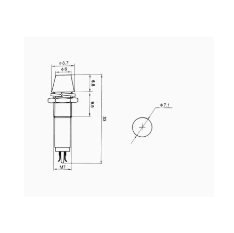 Push Indicator Switch-Xd-06-220V Red Light