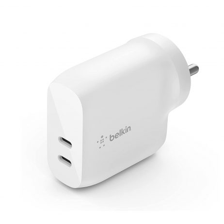 Belkin 40W (20W + 20W) Dual Port Usb-C (Type C) Wall Charger/Adapter