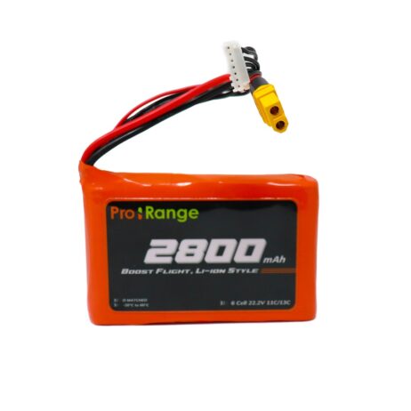 Pro-Range Inr 18650 P28A 22.2V 2800Mah 6S1P 30A/35A Discharge Li-Ion Drone Battery Pack