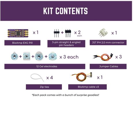 Bioamp Exg Pill (Unassembled) | Record Publication Grade Ecg, Emg, Eog Or Eeg