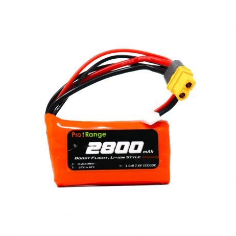 Pro-Range Inr 18650 P28A 7.4V 2800Mah 2S1P 30A/35A Discharge Li-Ion Drone Battery Pack