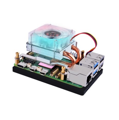 52Pi Low-Profile Ice Tower Cpu Cooling Fan Super Heat Dissipation Rgb Led Light For Raspberry Pi 5