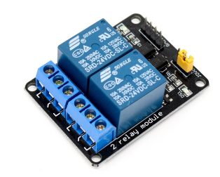 24V Dual Channel Relay Module (with Light Coupling) Diemension : (50 x 39 x 18 mm)