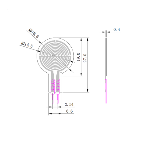 Force Sensitive Resistor Rp-C18.3-St (20G-6Kg)