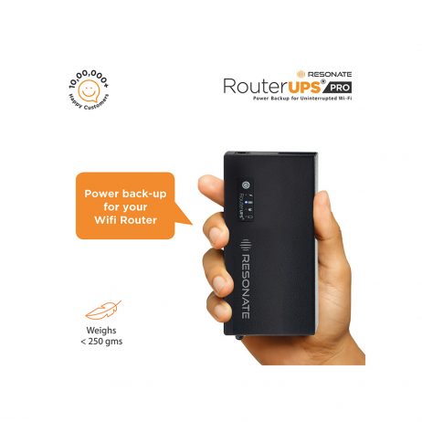 Resonate Routerups Pro Cru12V3A - 12V/3A Power Backup For Advanced Wifi Router, Gaming, Ont, Fttx, Stb, Intercom, Iot Devices