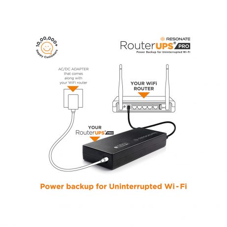 Resonate Routerups Pro Cru12V3A - 12V/3A Power Backup For Advanced Wifi Router, Gaming, Ont, Fttx, Stb, Intercom, Iot Devices