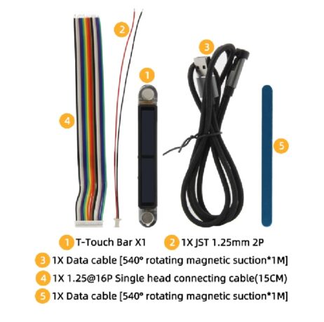 Lilygo® T-Touch Bar Esp32-S3 Touch Display Bar Development Board Esp32-S3R8 Wifi Bluetooth Module Magnetic Round Usb Connector