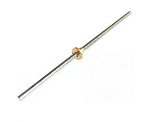 350mm Trapezoidal single Start Lead Screw 8mm Thread 2mm Pitch Lead Screw with Copper Nut