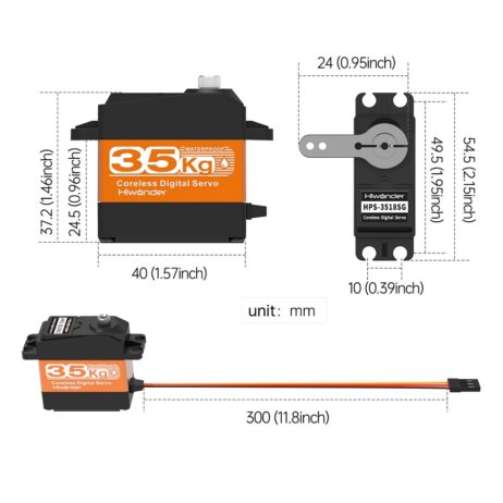 Hiwonder-Hps-3518Sg-35Kg-Coreless-Digital-Servo-Metal-Gear-And-Waterpoof-Servo-Control-Angle-180°